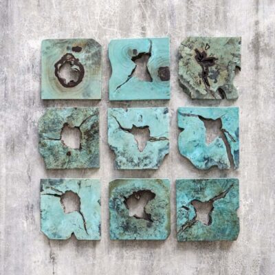 Bahati Wood Wall Décor, Blue, S/9
