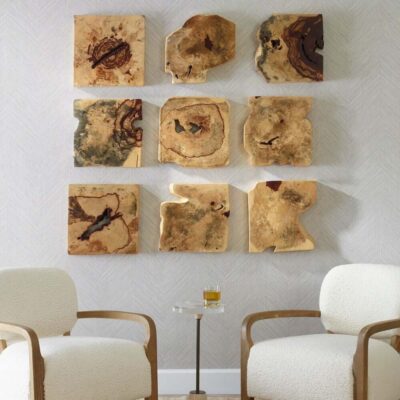 Bahati Wood Wall Décor, Natural, S/9