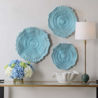 Ocean Gems Wall Décor, Blue, S/3