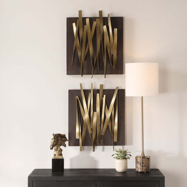 Crosshatch Metal Wall Décor, S/2