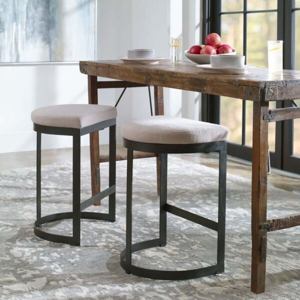 Ivanna Counter Stool, Black - Beige